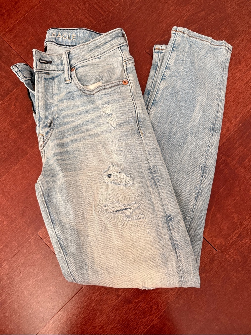 American Eagle AirFlex+ Temp Tech Distressed Light Wash Jeans 29x30